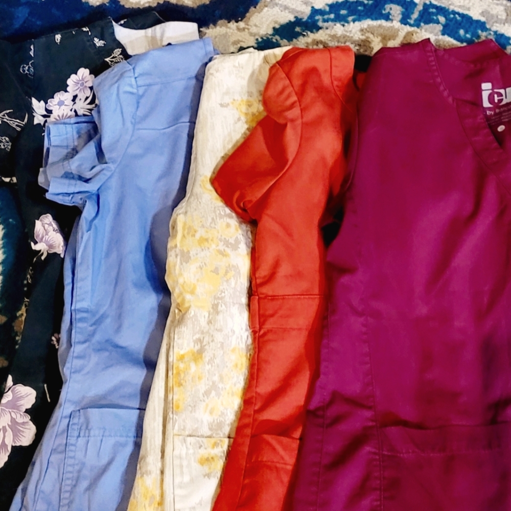 Lot of 6 scrub tops
